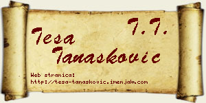 Teša Tanasković vizit kartica